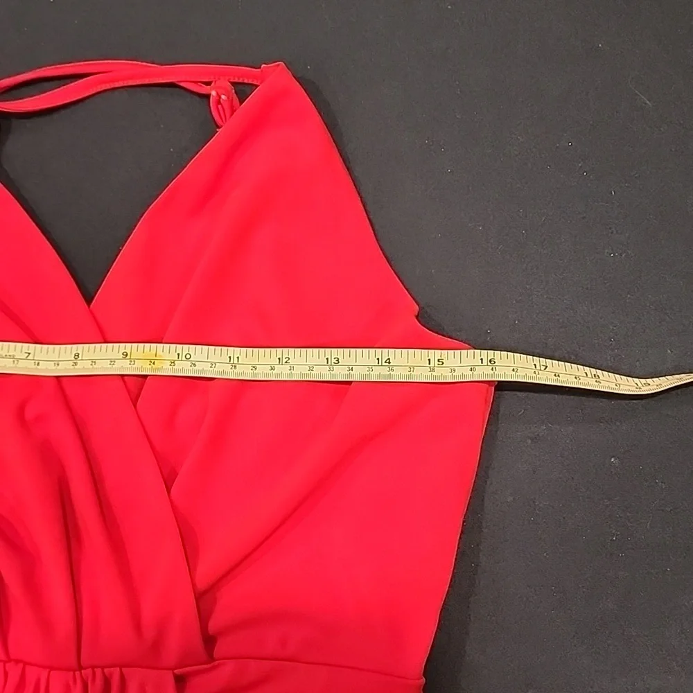 Red Sleeveless Draping Dress